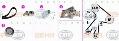 BEHR HELLA Service 8MP 376 817-861 - Водяной насос + комплект зубчатого ремня ГРМ autospares.lv