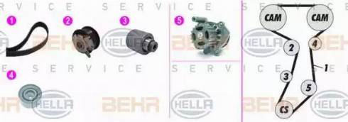 BEHR HELLA Service 8MP 376 817-831 - Водяной насос + комплект зубчатого ремня ГРМ autospares.lv