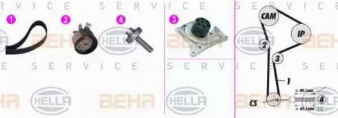 BEHR HELLA Service 8MP 376 817-821 - Водяной насос + комплект зубчатого ремня ГРМ autospares.lv