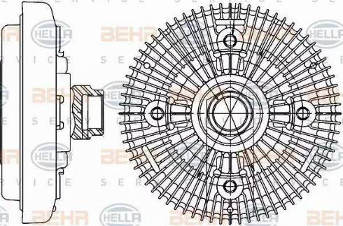 BEHR HELLA Service 8MV 376 906-651 - Сцепление, вентилятор радиатора autospares.lv