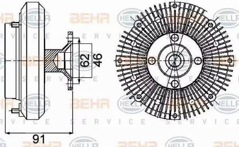 BEHR HELLA Service 8MV 376 757-401 - Сцепление, вентилятор радиатора autospares.lv