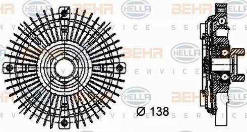 BEHR HELLA Service 8MV 376 732-201 - Сцепление, вентилятор радиатора autospares.lv