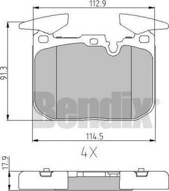 BENDIX 510996 - Тормозные колодки, дисковые, комплект autospares.lv