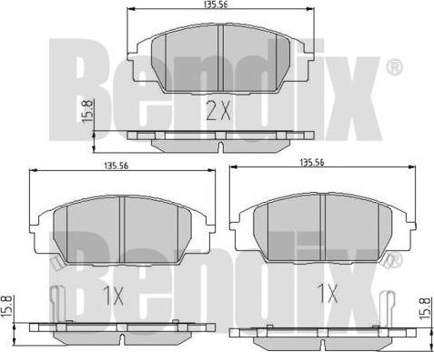 BENDIX 510991 - Тормозные колодки, дисковые, комплект autospares.lv