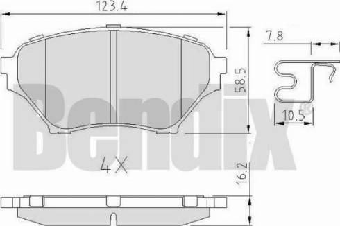 BENDIX 510951 - Тормозные колодки, дисковые, комплект autospares.lv