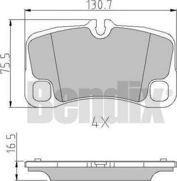 BENDIX 510966 - Тормозные колодки, дисковые, комплект autospares.lv