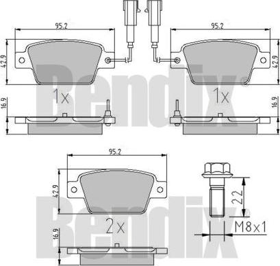 BENDIX 510900 - Тормозные колодки, дисковые, комплект autospares.lv