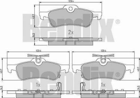 BENDIX 510989 - Тормозные колодки, дисковые, комплект autospares.lv