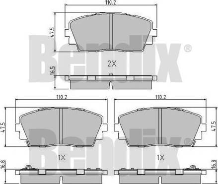 BENDIX 510984 - Тормозные колодки, дисковые, комплект autospares.lv