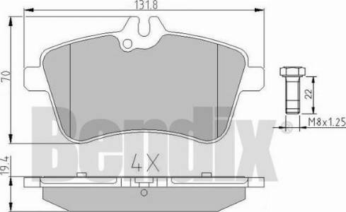 BENDIX 510985 - Тормозные колодки, дисковые, комплект autospares.lv