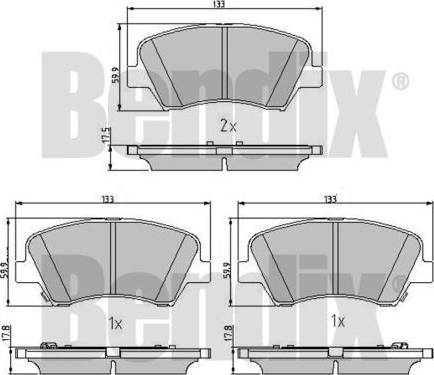 BENDIX 510980 - Тормозные колодки, дисковые, комплект autospares.lv