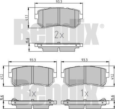 BENDIX 510983 - Тормозные колодки, дисковые, комплект autospares.lv