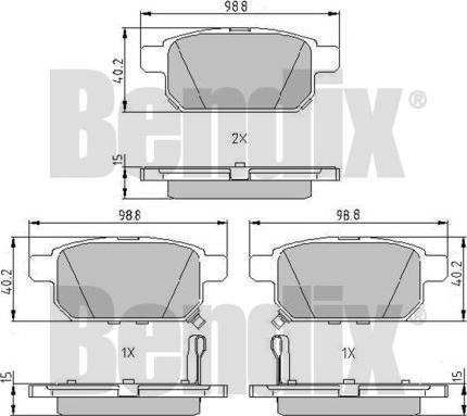 BENDIX 510923 - Тормозные колодки, дисковые, комплект autospares.lv