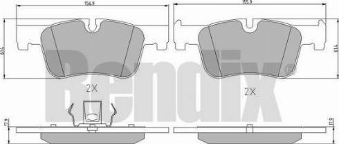 BENDIX 510975 - Тормозные колодки, дисковые, комплект autospares.lv