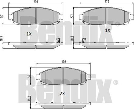 BENDIX 510492 - Тормозные колодки, дисковые, комплект autospares.lv