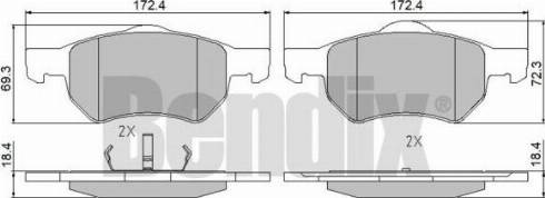 BENDIX 510497 - Тормозные колодки, дисковые, комплект autospares.lv