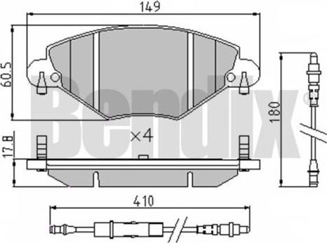 BENDIX 510447 - Тормозные колодки, дисковые, комплект autospares.lv