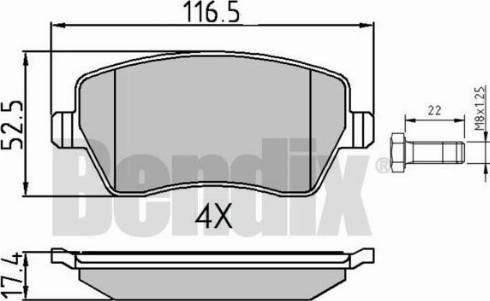 BENDIX 510459 - Тормозные колодки, дисковые, комплект autospares.lv