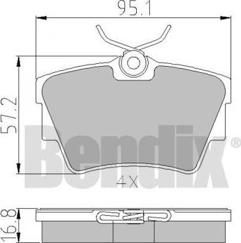 BENDIX 510404 - Тормозные колодки, дисковые, комплект autospares.lv