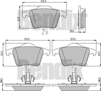 BENDIX 510400 - Тормозные колодки, дисковые, комплект autospares.lv