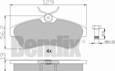 BENDIX 510408 - Тормозные колодки, дисковые, комплект autospares.lv