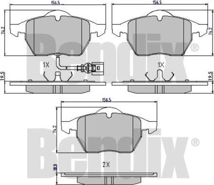 BENDIX 510402 - Тормозные колодки, дисковые, комплект autospares.lv