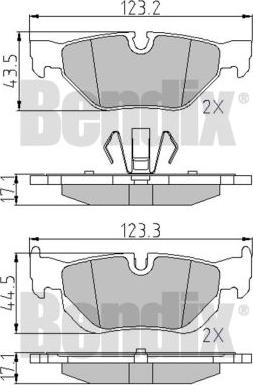 BENDIX 510489 - Тормозные колодки, дисковые, комплект autospares.lv