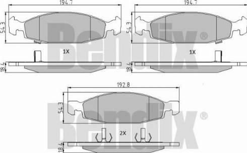 BENDIX 510482 - Тормозные колодки, дисковые, комплект autospares.lv