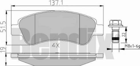 BENDIX 510430 - Тормозные колодки, дисковые, комплект autospares.lv