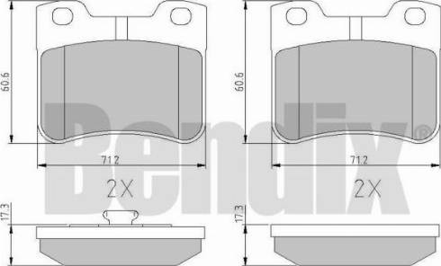 BENDIX 510431 - Тормозные колодки, дисковые, комплект autospares.lv