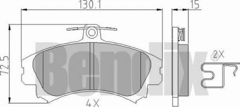 BENDIX 510437 - Тормозные колодки, дисковые, комплект autospares.lv