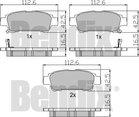 BENDIX 510425 - Тормозные колодки, дисковые, комплект autospares.lv