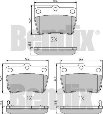 BENDIX 510421 - Тормозные колодки, дисковые, комплект autospares.lv