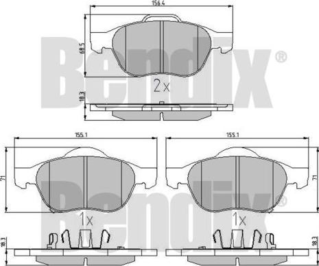 BENDIX 510428 - Тормозные колодки, дисковые, комплект autospares.lv