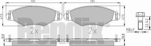 BENDIX 510422 - Тормозные колодки, дисковые, комплект autospares.lv