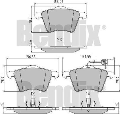 BENDIX 510475 - Тормозные колодки, дисковые, комплект autospares.lv