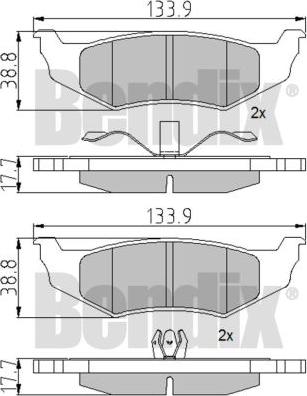 BENDIX 510473 - Тормозные колодки, дисковые, комплект autospares.lv