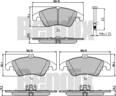 BENDIX 510595 - Тормозные колодки, дисковые, комплект autospares.lv