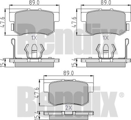 BENDIX 510591 - Тормозные колодки, дисковые, комплект autospares.lv