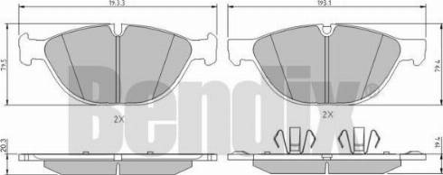 BENDIX 510598 - Тормозные колодки, дисковые, комплект autospares.lv