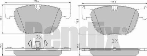 BENDIX 510597 - Тормозные колодки, дисковые, комплект autospares.lv