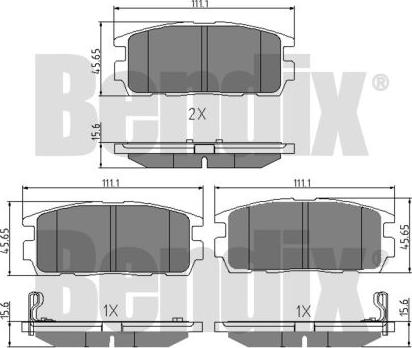 BENDIX 510549 - Тормозные колодки, дисковые, комплект autospares.lv