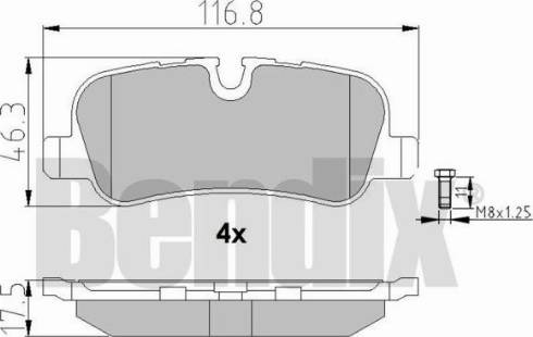 BENDIX 510544 - Тормозные колодки, дисковые, комплект autospares.lv