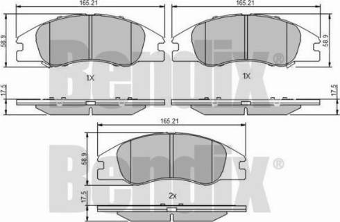 BENDIX 510541 - Тормозные колодки, дисковые, комплект autospares.lv