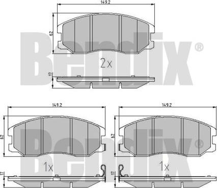 BENDIX 510548 - Тормозные колодки, дисковые, комплект autospares.lv