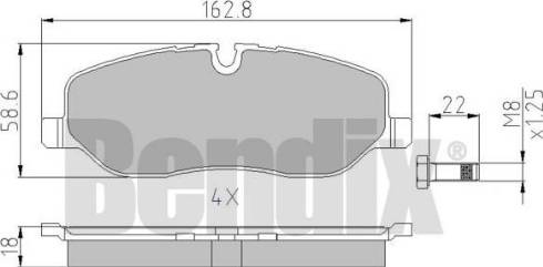 BENDIX 510543 - Тормозные колодки, дисковые, комплект autospares.lv