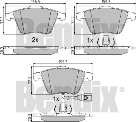 BENDIX 510551 - Тормозные колодки, дисковые, комплект autospares.lv