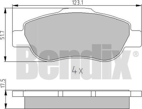 BENDIX 510558 - Тормозные колодки, дисковые, комплект autospares.lv