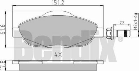 BENDIX 510557 - Тормозные колодки, дисковые, комплект autospares.lv