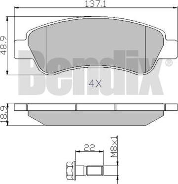 BENDIX 510562 - Тормозные колодки, дисковые, комплект autospares.lv